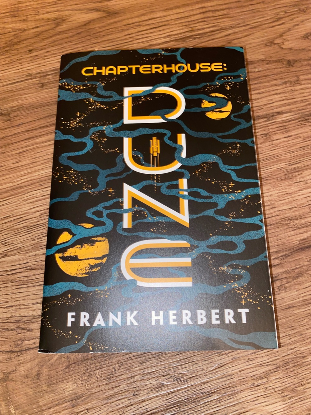 Chapterhouse Dune by Frank Herbert - Decorative Paperback (Black, Teal, Yellow)